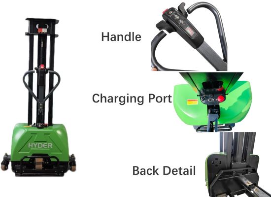 Self Lifting Stacker 1000kg Load Capacity Electric Stacker Propelled Forklift