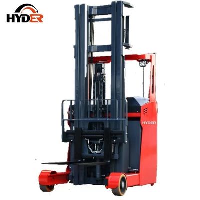 Electric Reach Forklift Truck Seated Lifting Height 12m Load Center 500mm DC Motor